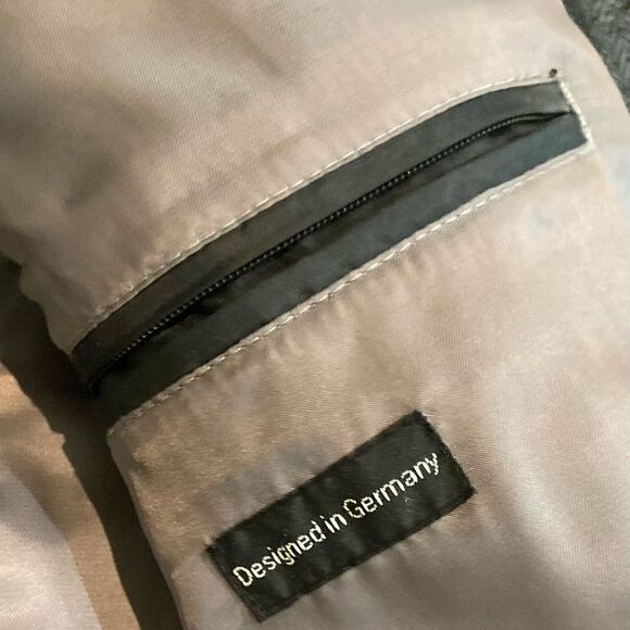 Bugatti men’s charcoal gray wool blend chevron lined outer coat european 44R - Picture 16 of 16